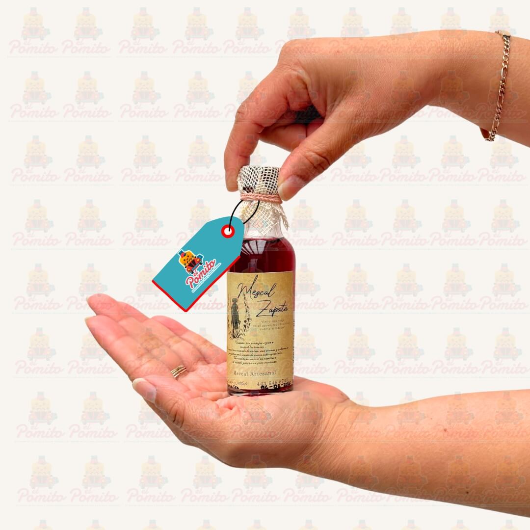 Mini Mezcal Zapata Artesanal Sabor Jamaica 50ml.
