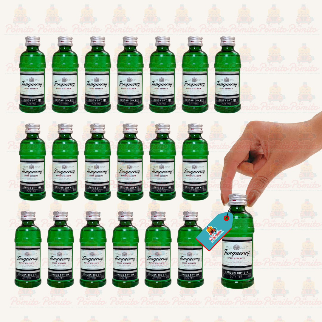 (20 Piezas) Mini Ginebra Tanqueray 50 ml.