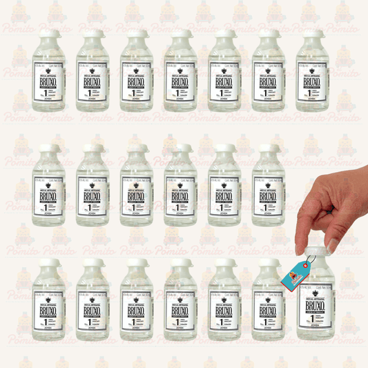 (20 piezas) Mini Mezcal Artesanal Bruxo No 1, 50 ml.