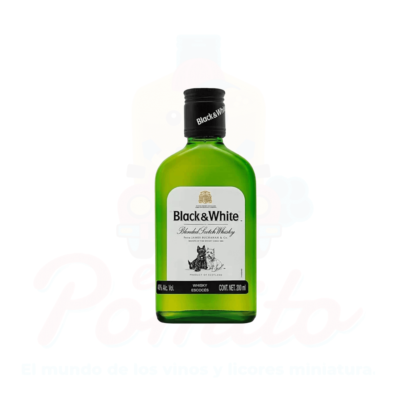 Mini Whisky Black and White 200 ml.