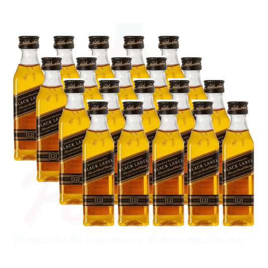 (20 piezas) Mini Whisky Johnnie Walker Black Label 50 ml.