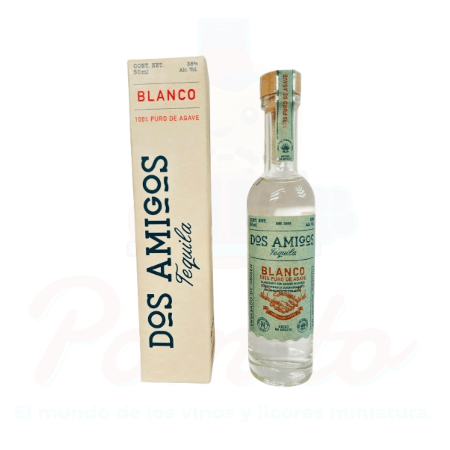 Mini Tequila Dos Amigos Blanco 50ml.
