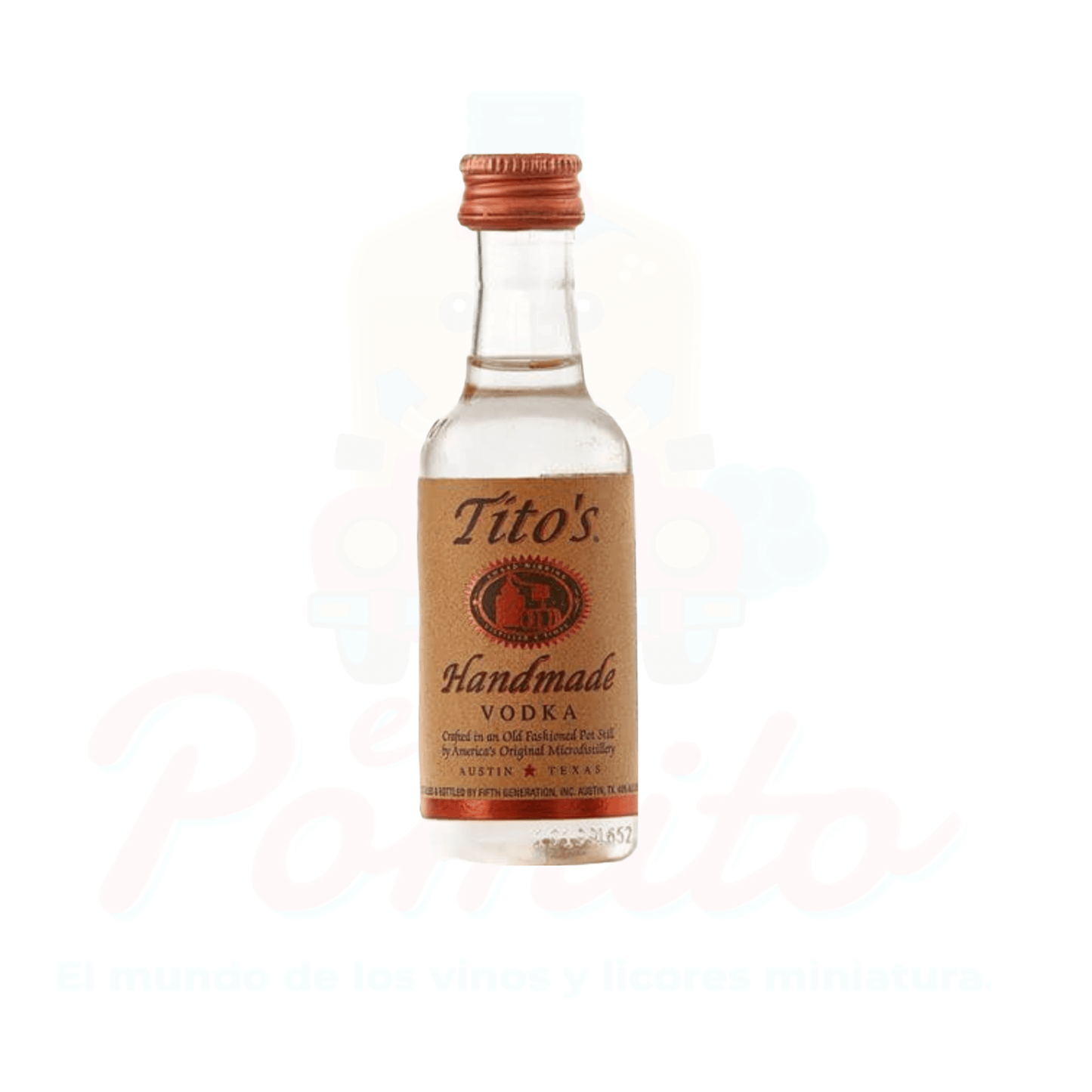 Mini Vodka Tito's Handmade 50 ml. Botella de Vidrio