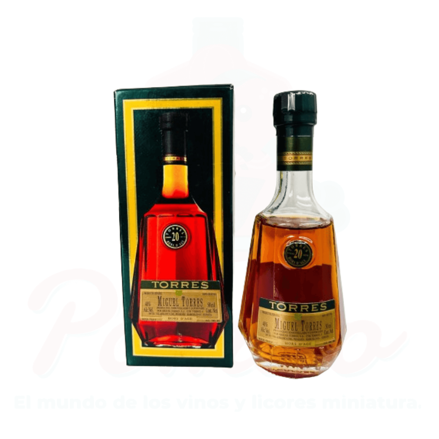 Mini Brandy Torres 20, 50 ml. (Con Caja)