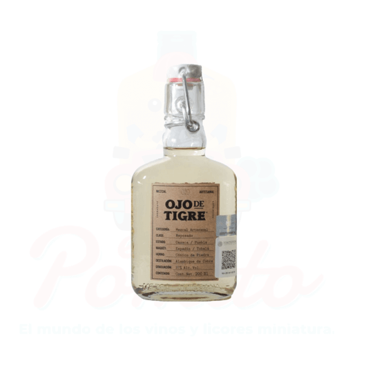 Mini Mezcal Artesanal Ojo de Tigre Reposado 200 ml.