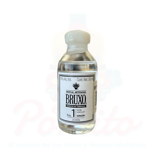 Mini Mezcal Artesanal Bruxo No 1, 50 ml.