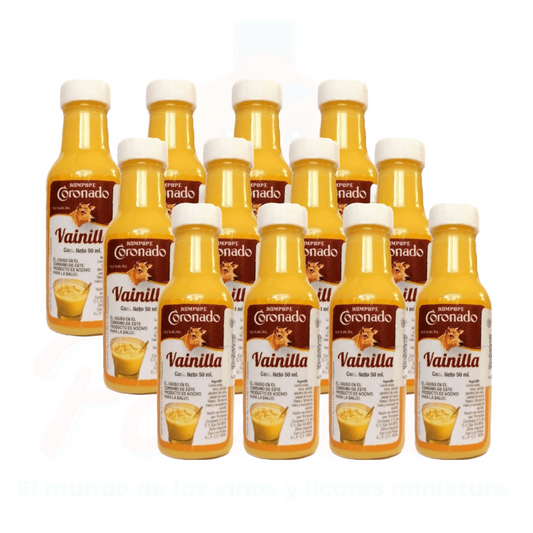 (12 piezas) Mini Rompope Coronado Sabor Vainilla 50 ml.