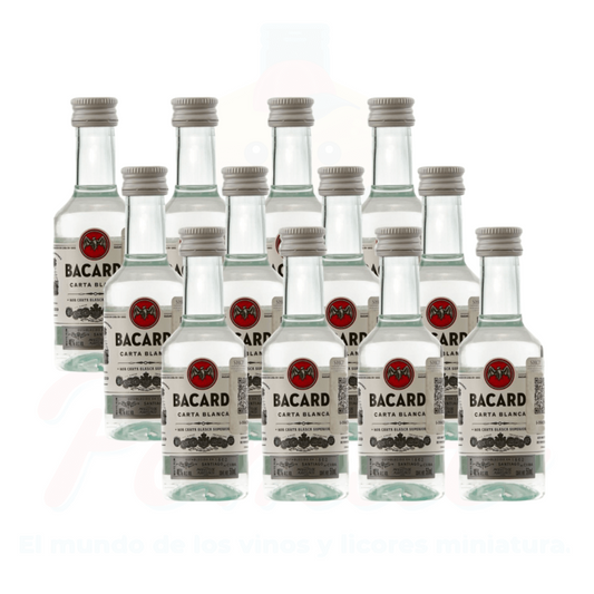 (12 piezas) Mini Ron Bacardi Blanco 50ml.