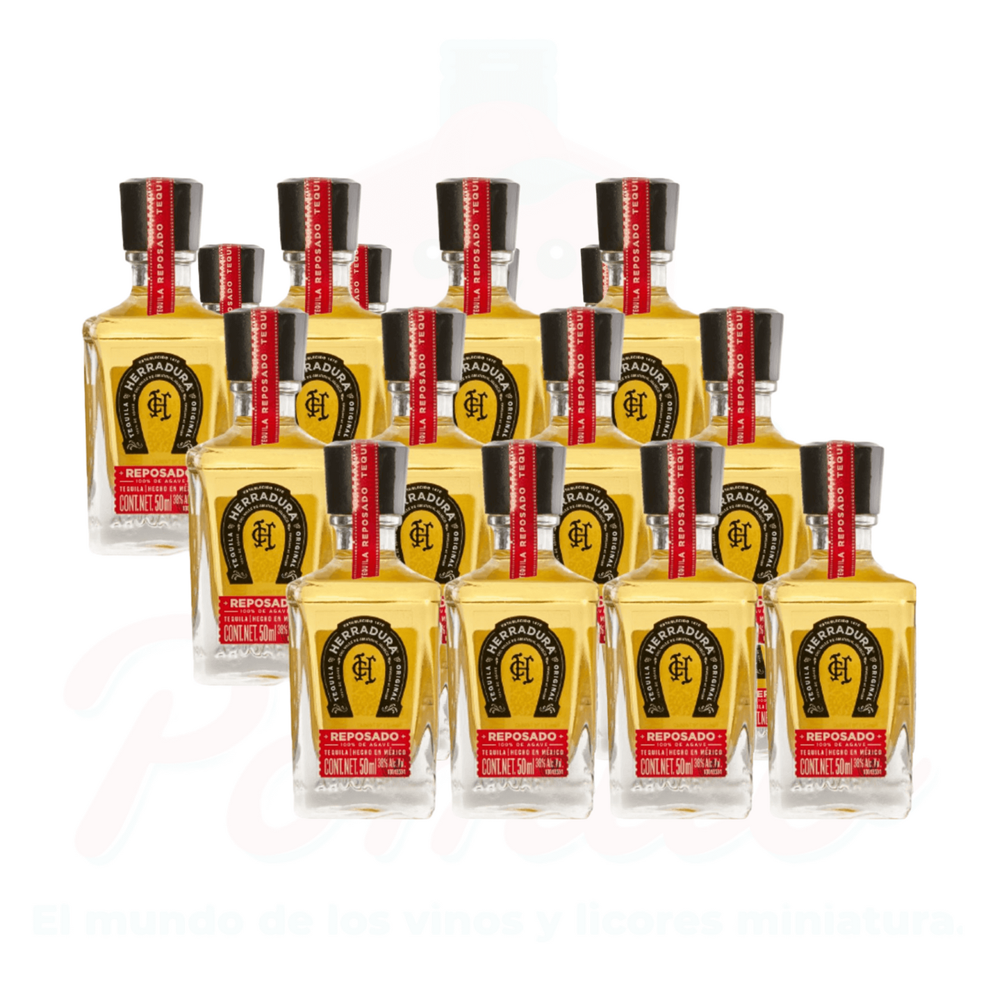 (12 piezas) Mini Tequila Herradura Reposado 50 ml.