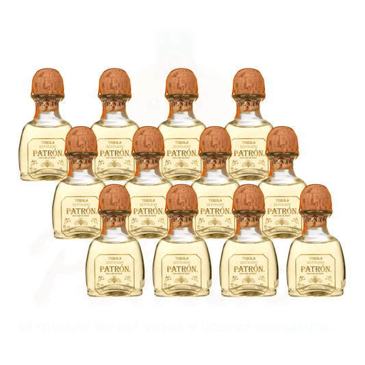 (12 piezas) Mini Tequila Patrón Reposado 50 ml.