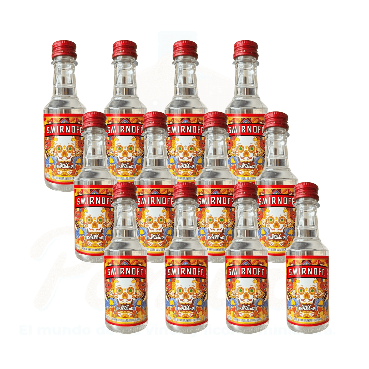 (12 piezas) Mini Smirnoff Tamarindo 50 ml.