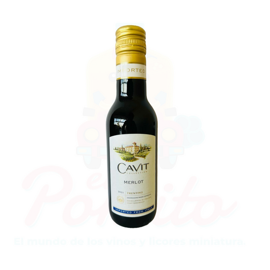 Mini Vino Tinto Cavit Merlot 187 ml.
