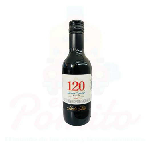 Mini Vino Tinto Santa Rita 120 Reserva Especial Merlot 187 ml.